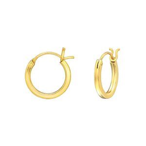 14K Gold Vermeil French Lock Hoop Earrings  12mm​